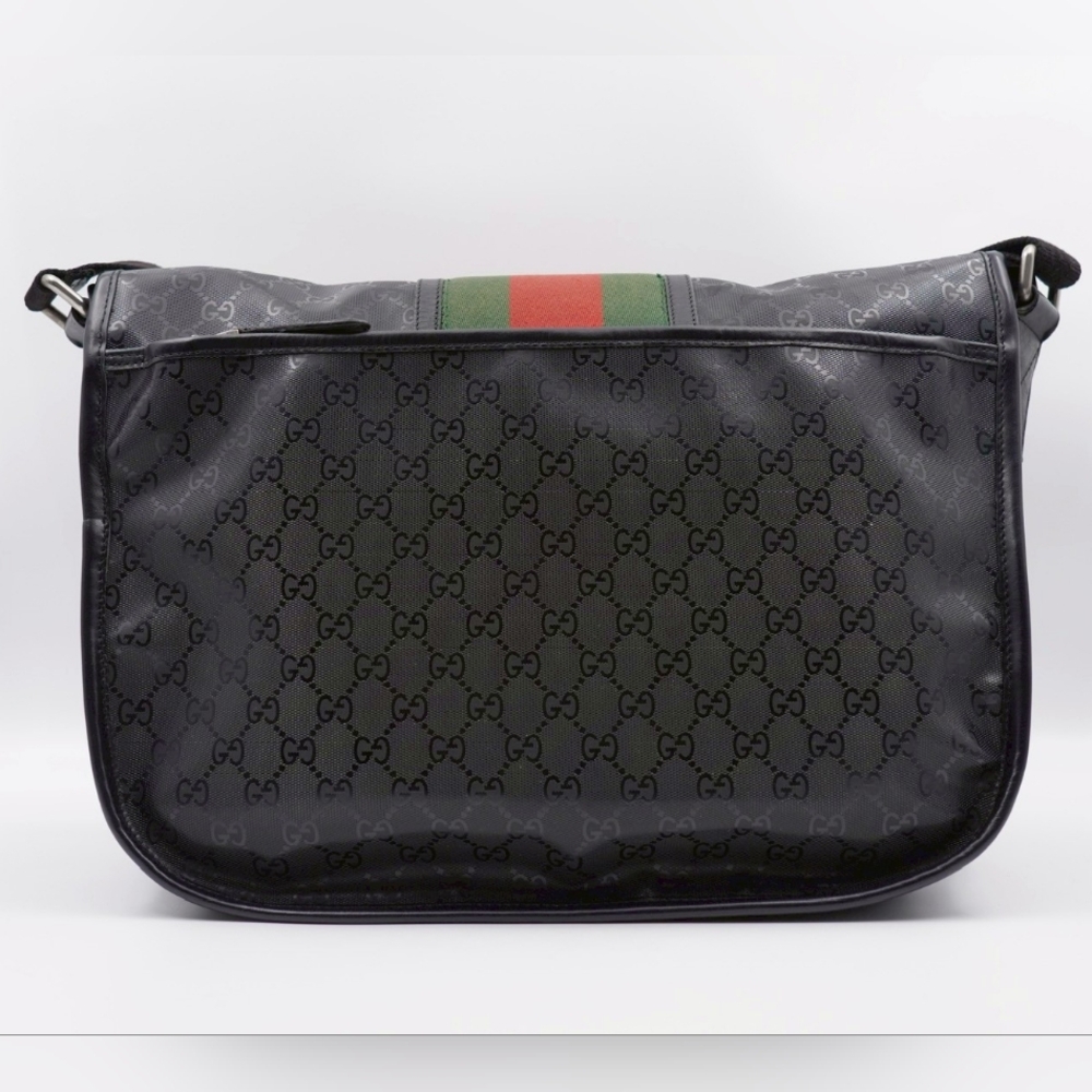 CB09 ❤️ Gucci GG 500 Web Double Buckle Messenger Bag - Picture 4 of 14